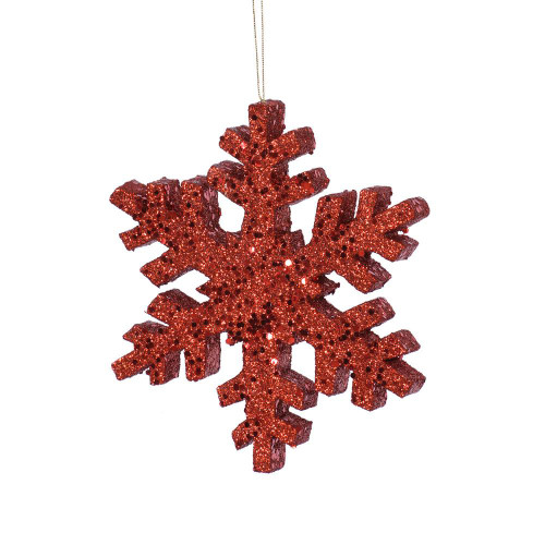 Vickerman L134403 8" Red Outdoor Glitter Snowflake