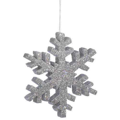 Vickerman L134407 - 8 inch Silver Glitter Snowflake Christmas Ornament