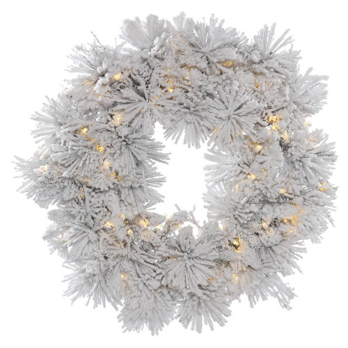 Vickerman A155348LED - 48" Flk Alberta Wreath with Warm White LED Lights