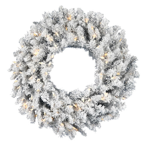 Vickerman A193731LED 30" Frosted Silver Wreath LED 100WW 