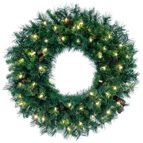 Vickerman A801048LED 48" Cheyenne Pine Wreath LED 200WW 