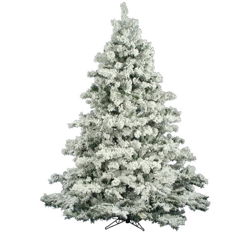 Vickerman A806375 - 7.5 ft Flocked Alaskan Pine Unlit Christmas Tree
