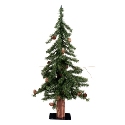 Vickerman A807220 - 2 ft Alpine with Pine Cones & Vine Unlit Christmas Tree