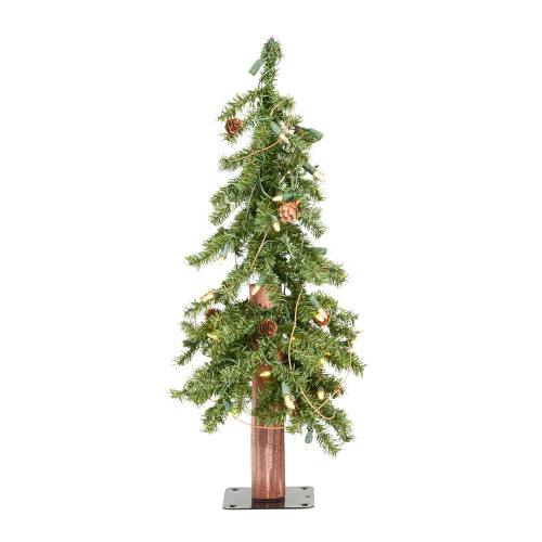 Vickerman A807221LED - 2 ft Alpine with Pine Cones & Vine Prelit Warm White LED Christmas Tree