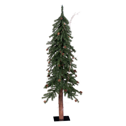 Vickerman A807240 - 4 ft Alpine with Pine Cones & Vine Unlit Christmas Tree