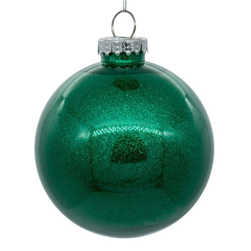 Vickerman N211044 4" Seafoam Glitter Clear Ball 6/bag 