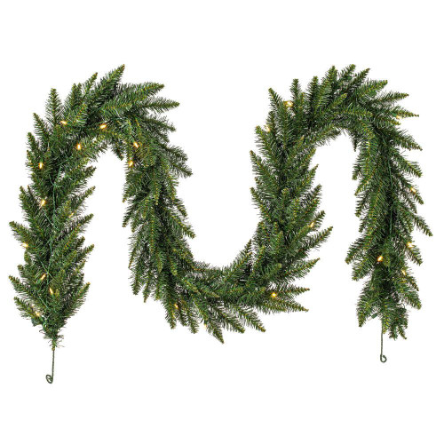 Vickerman A861106LED - 9 ft Green Fir Christmas Garland - Warm White LED