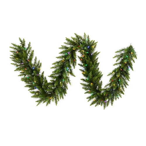 Vickerman A861112LED - 9 ft Green Fir Christmas Garland - Multi-colored LED