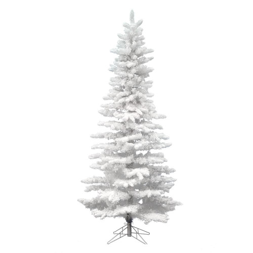 Vickerman A893565 - 6.5 ft Flocked White Spruce Unlit Christmas Tree