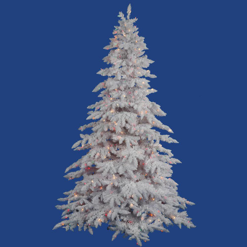 Vickerman A893647LED 4.5' x 46 Flocked White LED 300MU