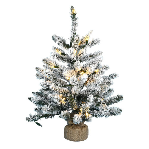 Vickerman B160525LED - 2 ft Flocked Anoka Pine Prelit Warm White LED Christmas Tree