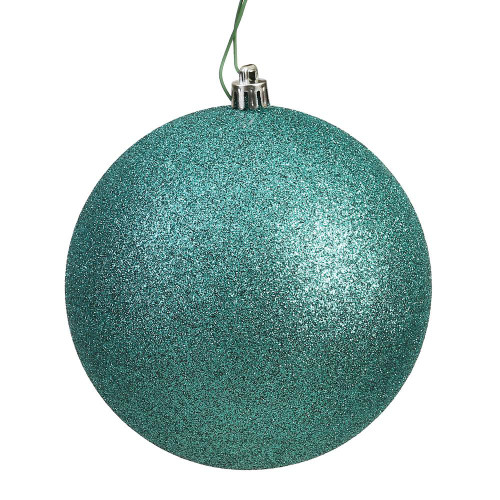 Vickerman N592044DG 8" Seafoam Glitter Ball Drilled Cap 