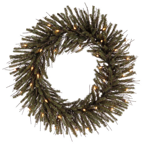 Vickerman B167725LED - 24" Vienna Twig Artificial Christmas Wreath with Warm White LED Lights