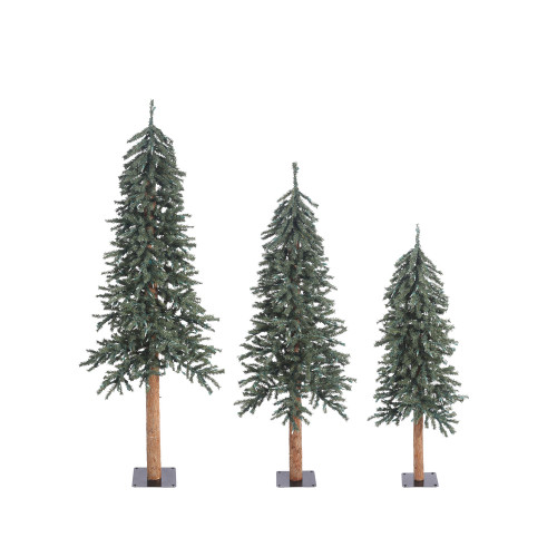 Vickerman B907310 4' 5' 6' Natural Bark Alpine Tree Set 
