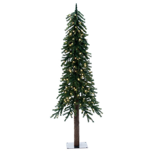 Vickerman B907361LED - 6 ft Natural Bark Alpine Prelit Warm White LED Christmas Tree