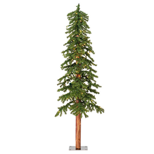 Vickerman B907384LED - 4 ft Natural Bark Alpine Prelit Warm White LED Christmas Tree