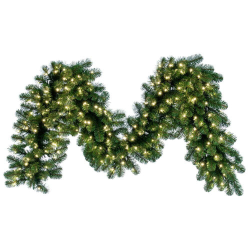 Vickerman C164721LED - 9 ft Green Fir Christmas Garland - Warm White LED