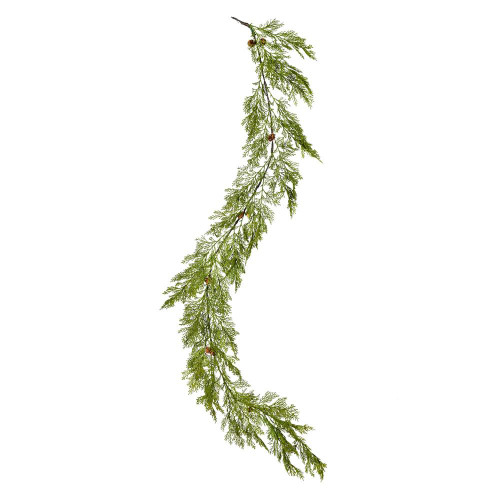 Vickerman D190313 - 6 ft Green Cedar Christmas Garland - Unlit