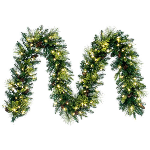 Vickerman DT210615LED 9ft Emerald Fir Garland with LED Lights 
