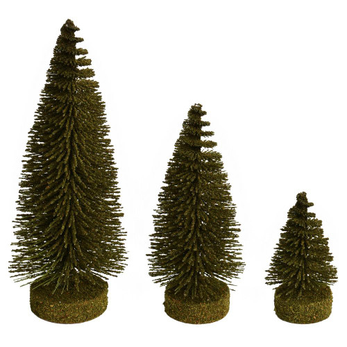 Vickerman LS190390 Green Oval Table Top Christmas Tree Set of 3 