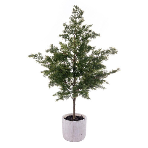 Vickerman EH213837 37" Artificial Green Cypress Sapling in Pot 