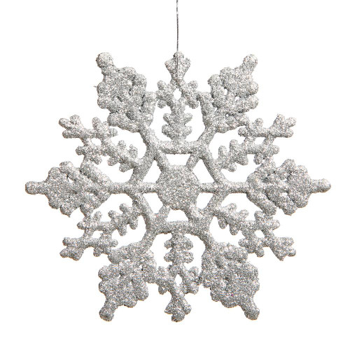 Vickerman M101407 4" Silver Glitter Snowflake 24/Pvc Box