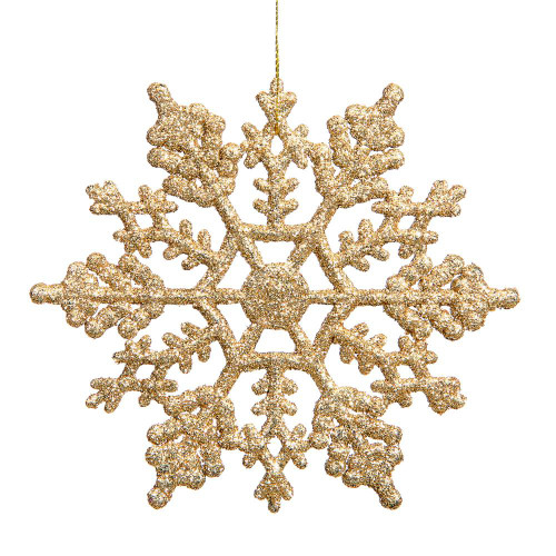 Vickerman M101408 4" Gold Glitter Snowflake 24/Pvc Box
