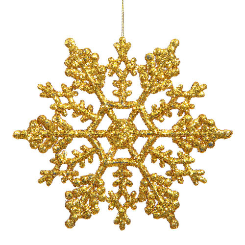 Vickerman M101430 4" Antique Gold Glitter Snowflake 24/Pvc