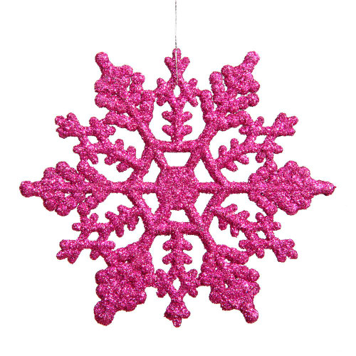 Vickerman M101510 6.25" Magenta Glitt Snowflake 12/Pvc Box 