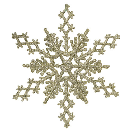 Vickerman M101538 6.25" Champagne Glit Snowflake 12/Pvc Bx 