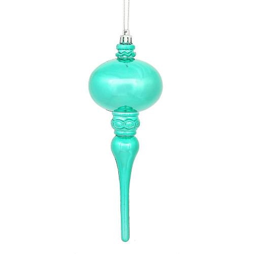 Vickerman N174542D 8" x 2.75" Teal Shiny Final 3/Bg 