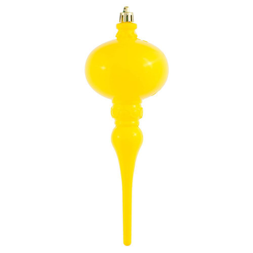 Vickerman N174578D 8" x 2.75" Yellow Shiny Finial 3/Bg