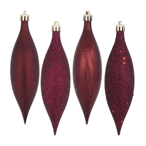 Vickerman N500165 5.5" Burgundy Drop 4 Finish Asst 8/Bx