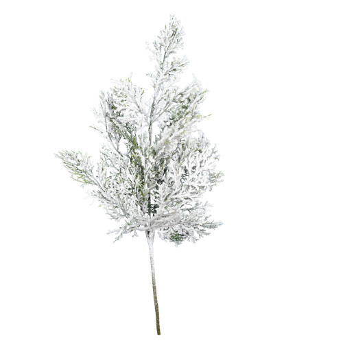 Vickerman FJ192002 - 18 in. Green Snowy Cedar Artificial Spray - 6 Pack