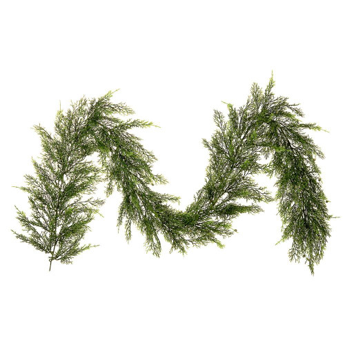 Vickerman FJ192112 - 6.25 ft Green Cedar Christmas Garland - Unlit