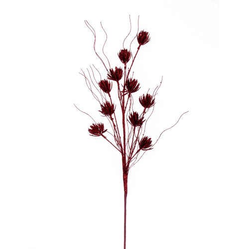 Vickerman QG224403 - 30 in. Red Mini Flower Glitter Artificial Spray - 6 Pack