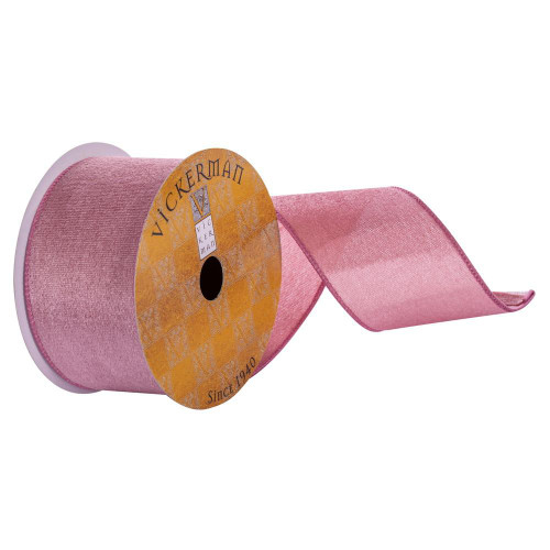 Vickerman Q220537 2.5"x10yd Rose Pink Velvet Ribbon 