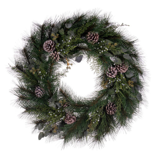 Vickerman FK220130 30" Mixed Foliage w/Pinecone Wreath 
