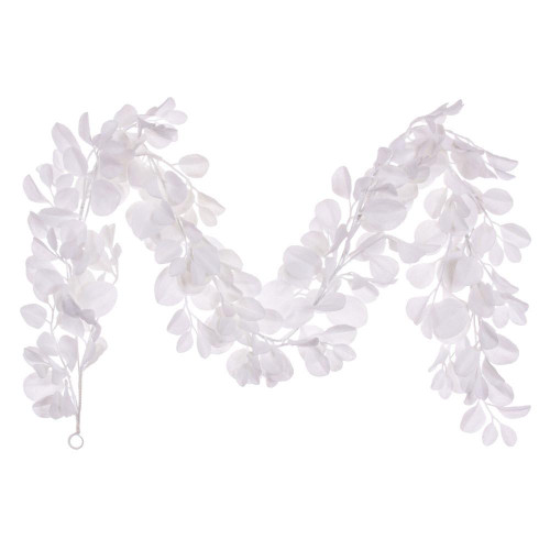 Vickerman FK220572 6ft White Dogwood Snowy Garland 