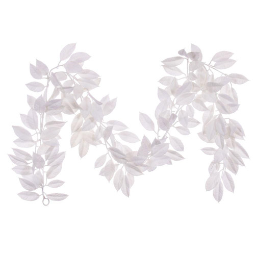 Vickerman FK221372 - 6 ft White Gardenia Christmas Garland - Unlit