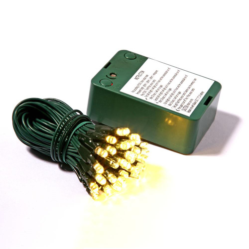 Vickerman X11G251 15" Warm White Battery Christmas Lights w/ Timer 