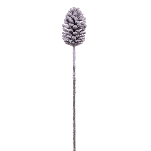 Vickerman FNT220528 28.5" Glitter Snow Pinecone Stem 3/Bag 