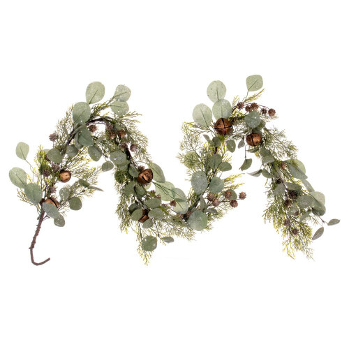 Vickerman FQ222160 - 5 ft Green Jingle Bell Christmas Garland - Unlit