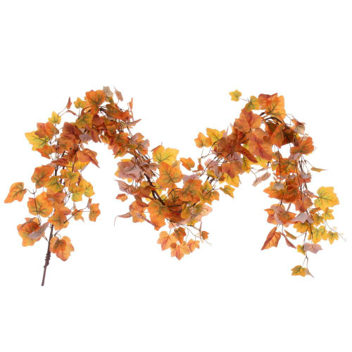 Vickerman FT226352 - 5 ft Fall Orange Mixed Foliage Christmas Garland - Unlit