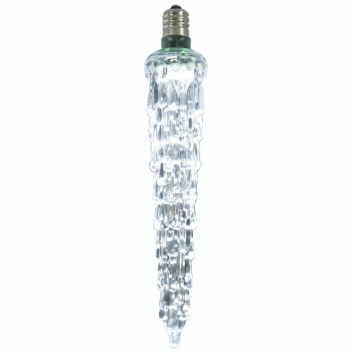  Vickerman XICE715 5" LED Cool Wht Icicle Bulb E12 