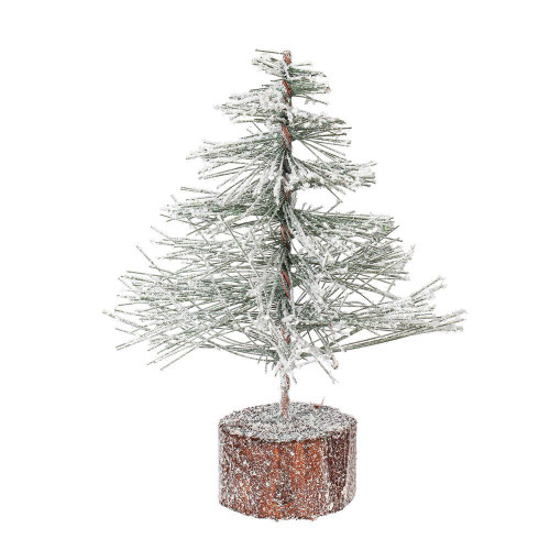  Vickerman A804106-6 6" Flocked Village Table Top Christmas Tree 6 Pack 