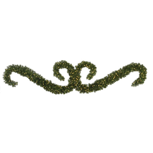 Vickerman G125569LED - 9 ft Green Teton Christmas Garland - Warm White LED