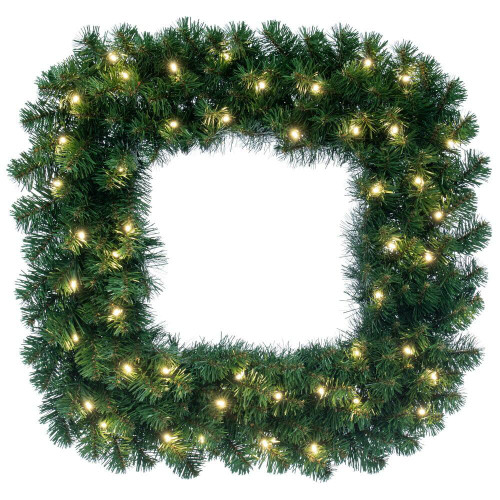  Vickerman G126031LED 30" Grand Teton Sq WA Wreath LED 50WW 