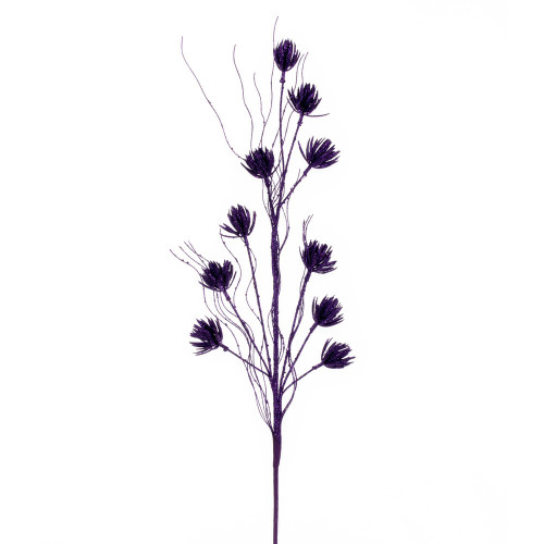 Vickerman QG224466 - 30 in. Purple Mini Flower Glitter Artificial Spray - 6 Pack