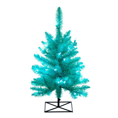 Vickerman K160931LED 3'x25" Aqua Fir DuraL LED 100Aq